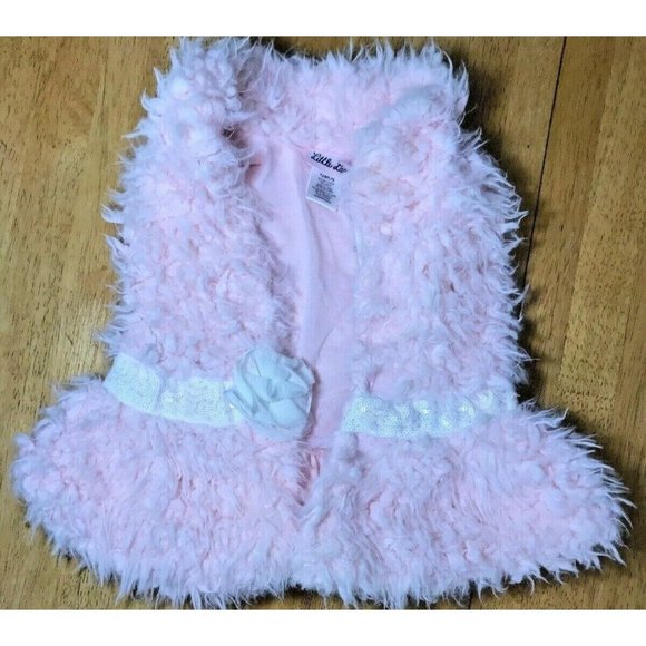 Little Lass Girls Pink Vest Size 12 Months Toddler with White Lace Super Soft - Picture 2 of 6